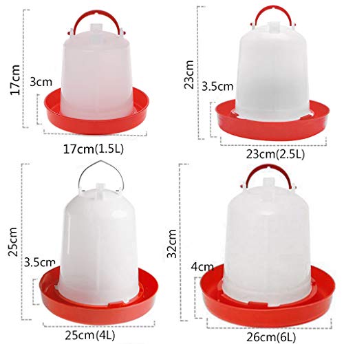 Chicken Feeder Waterer Baby Chick Drinker Feeder with Carrying Handle Capacity 1.5 L Chicken Water Feeder Pet Supplies