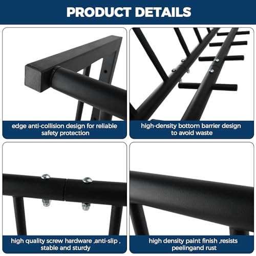 Hay Rack,37.6'' Long Wall Mounted Hay Feeder with 25 Gallon Large Capacity,Detachable Hay Holder for Horse Goats Sheep and Livestock