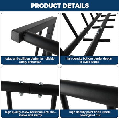 Hay Rack,37.6'' Long Wall Mounted Hay Feeder with 25 Gallon Large Capacity,Detachable Hay Holder for Horse Goats Sheep and Livestock