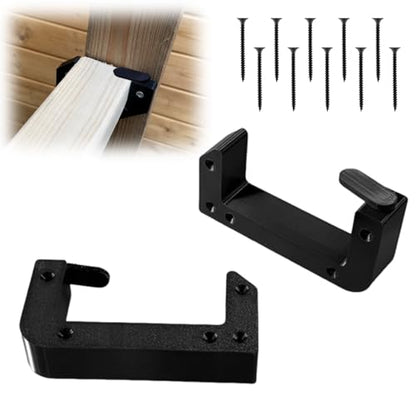 Heavy Duty Poultry Roost Bar Mount Brackets (2Pack) Includes Screws for Chicken Coops & Turkey Houses Easy Install/Remove Perch Holder for 2x4 Flat Lumber Durable Black Design (2x4'') - size: 2x4''