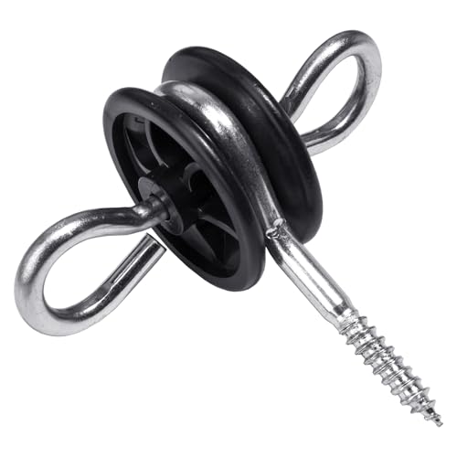 10 Pack Electric Fence Insulators, Wood Post Screw-in Anchors, 2-Ring Black Gate Handle Anchors