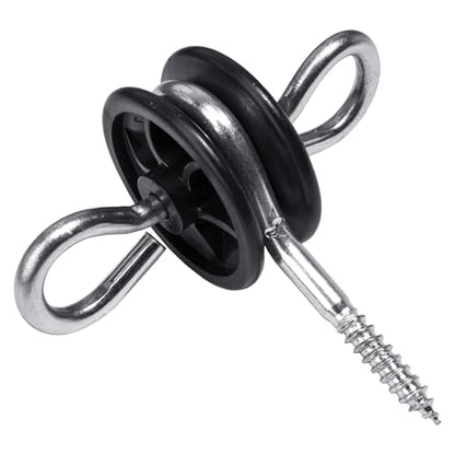 10 Pack Electric Fence Insulators, Wood Post Screw-in Anchors, 2-Ring Black Gate Handle Anchors