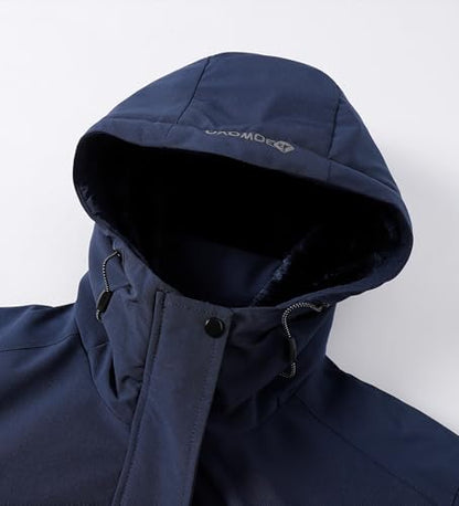 Women's Waterproof Snow Ski Jacket Warm Winter Coat Insulated Snowboarding Jacket Softshell Hiking Jacket - color: W-navy, size: XX-Large