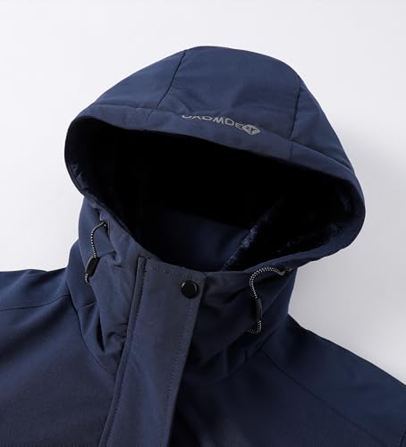 Women's Waterproof Snow Ski Jacket Warm Winter Coat Insulated Snowboarding Jacket Softshell Hiking Jacket - color: W-navy, size: Large