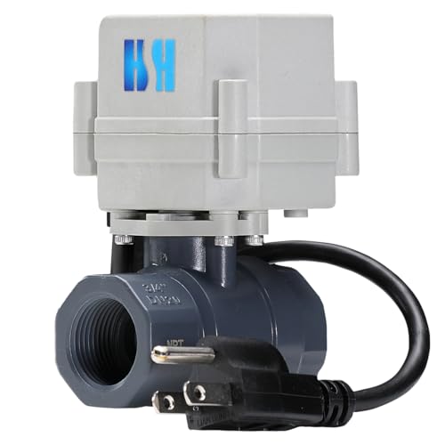 1/2" 3/4" 1" 110-230VAC Normally Closed/Open CF8/Stainless Steel 304 Motorized Electrical Ball Valve With U.S. Plug (3/4 inch Plastic, Normally Closed) - color: Plastic Normally Closed, size: 3/4 Inch