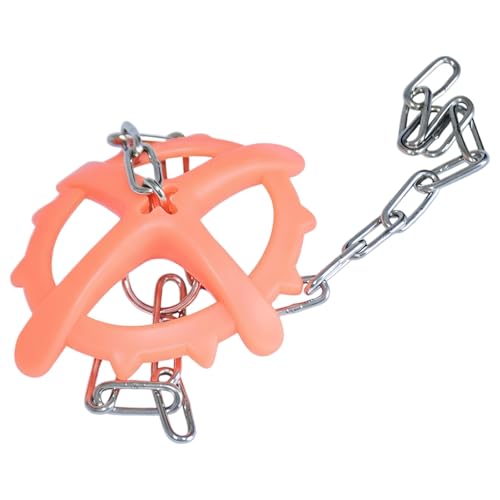 Piglet Weaning Toy, Orange Pig Chew Bite Toy, 23.6 in / 60 Cm Chain, Plastic to Withstand Biting, Improves Growth, Encourages Foraging, Reduces Stress