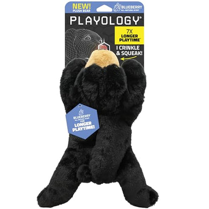 Playology Dog Toys | Plush Bear Stuffed Animal | Blueberry Scented Jumbo Squeaky Dog Toy | Plush Chew Toy for Large Dogs - size: Large, style: Bear