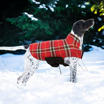 Kuoser Waterproof Dog Coat, Reversible Dog Jacket for Medium Dogs, Adjustable Durable Doggie Winter Coat Warm Puppy Cold Weather Apparel from Small to Large Breed, Bright Red M - color: Bright Red, size: Medium (Pack of 1)
