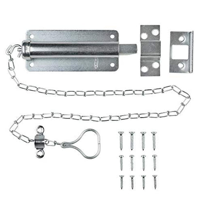 National Hardware N150-771 V820 Chain Bolt 6 in Zinc Plated Door Security Lock Latch for in-Swinging Doors Cold Rolled Steel Construction Right or Left Hand Application