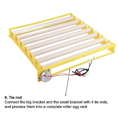 Egg Incubation Tray Automatic Egg Turner with 7 Rollers for Chicken Duck Quail Eggs, Large Capacity 16.9x16.7x2.1 Incubator Accessories for Home Farm Use