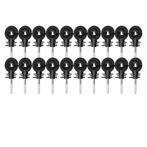 Electric Fencing Ring Insulators Garden Fencing Trellis Premium Electric Fence Insulators for Wire Connections Carbon Steel Insulator(20PCS) - size: 20PCS