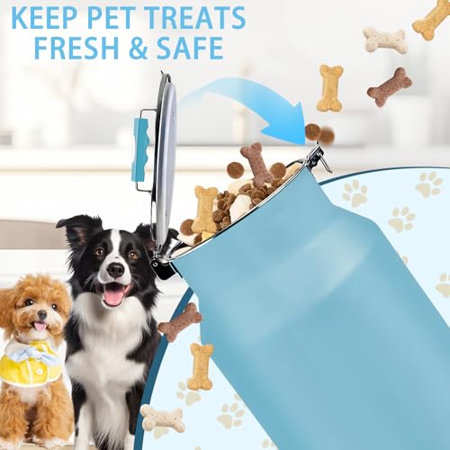 Dog-Cat Food Storage Container 40 lb/38 Qt Large Pet Food Bin with Airtight Lid, 304 Stainless Steel Construction & Scoop Included, Durable Metal Dog Food Storage for Dogs & Cats, Blue