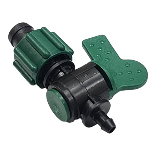 USA Made Premium Drip Tape 5/8" Tubing x 1/4" Barb Adapter Irrigation Connector Fitting With Shut Off Valve (40)