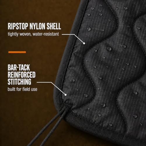 USGI Industries Military Woobie Blanket | Thermal Insulated Camping Blanket, Poncho Liner | Large, Portable, Water-Resistant, for Hiking, Survival | Compression Carry Bag - color: Tactical Black