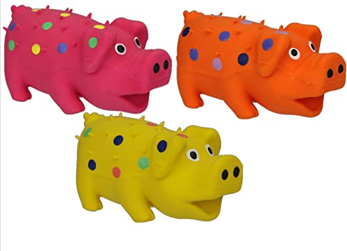 Latex Squeaking Mini Toy Pig - color: Pig Pack of 3