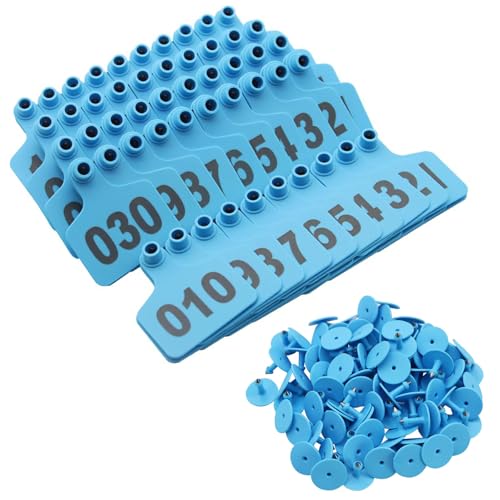 100Pcs Z Tags Cattle Ear Tags TPU Livestock Animal Identification for Cattle,Sheep Goat, Pig Blue 701-800 - size: 701-800