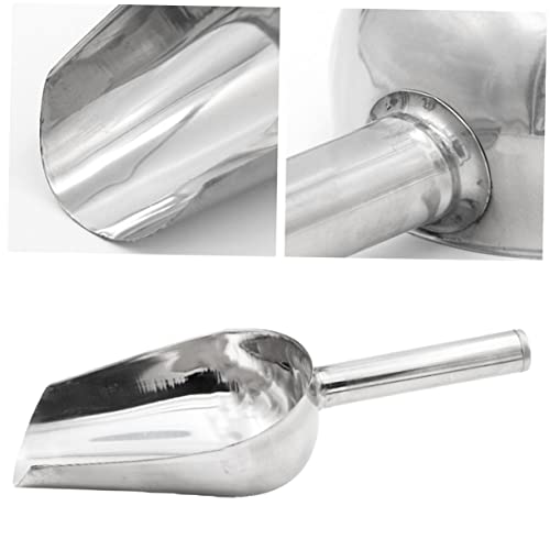 Stainless Steel Feed Scoop for Livestock Metal Grain Distribution Scoop Sturdy 10oz Fodder Scooper for PET Food and Ice Cubes Easy to Clean