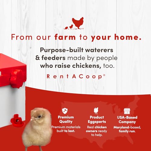 RentACoop 64oz (2 Liter) Chicken Drinker with 2 Versatile Nipples - Ideal for Baby Chicks, Quail, Small Birds, and Ducklings - Easy-to-Use Chicken Waterer Solution - Ideal for Coops and Cages
