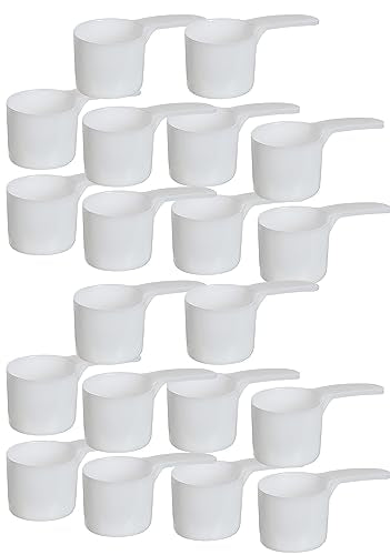 70 mL Plastic Measuring Packaging Scoop (=70 cc/ = 4.73 Tablespoon/ = 2.37 fl oz/ = 0.3 Cup), Meidum Handle - to Measure and Dispense Spices, Granules, Powders, for Seeds Packing (20)