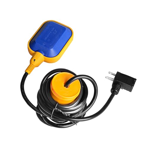 (With Counterweight) Sump Pump Universal Tethered Float Switch AC 15A 110~250V Piggyback Style Plug with 10 Feet Cord, Used in Sewage Pump, Water Tank, Septic Tank Pump, etc. - style: Float Switch + Counterweight