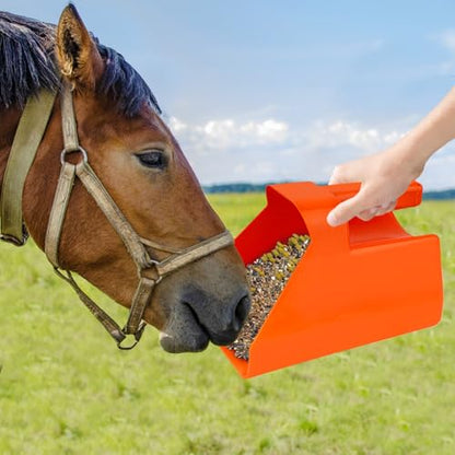 Stackable Livestock Feed Scoop - Heavy Duty Grain Measuring Scooper, Large Dry Goods Container | Animal Feeding Supplies, Durable Farm Ranch
