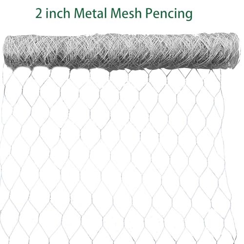 72 in x 50 ft, 2 inch Metal Mesh Pencing, Chicken Wire Fencing, Hexagonal Galvanized Poultry Wire Netting for Chicken, Duck, Goose, Rabbit Fencing - size: 72 in x 50 ft 2 in