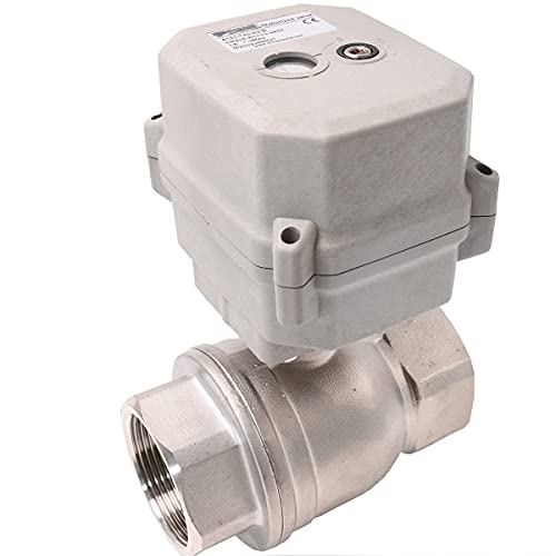 NPT 1.5'' Motorized Ball Valve DC12V Electrical Ball Valve CR3-01 with Indicator and Manual Override - size: 1-1/2INCH(DN40MM)