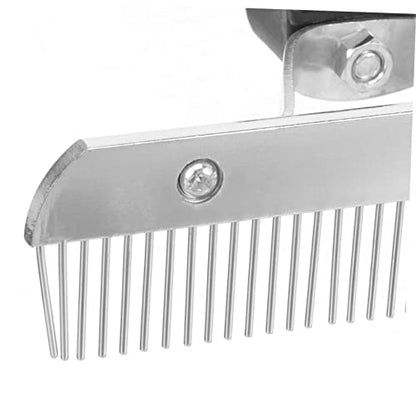 BESTonZON Ergonomic Rubber Handle Horse Hair Grooming Comb with Durable Rust Resistant Metal Teeth Comfortable Massage Brush for Horse Fur Cleaning and Shedding Removal