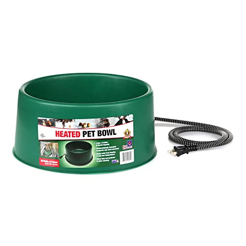 Farm Innovators Heated Pet Water Bowl, 60W Heated Water Dish - 1.5 Gallon Plastic Watering Station with Anti-Chew Cord Protector for Dogs & Cats - size: 6 Qt