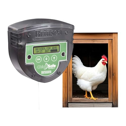 Brinsea ChickSafe Advance Automatic Chicken Coop Door Opener for Vertical Sliding or Hinged Hen House Doors with Programmable Timer, Digital Display, 8 lb. Lift Capacity - style: Light Sensor & Timer