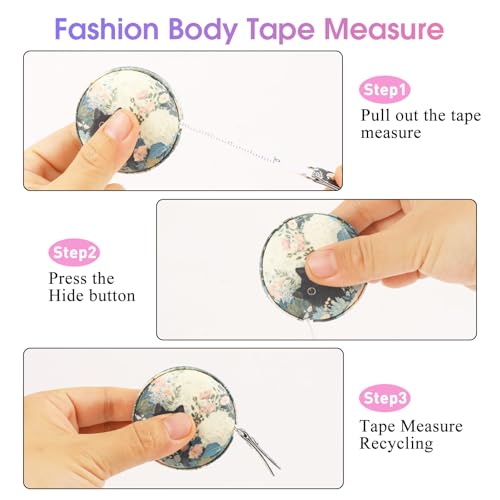 Retractable Mini Tape Measure, Auto-Retract, Premium Leather Tape Measure, Dual-Sided Ruler, Ideal for Fabric Cutting, Body Measurements, and Handicrafts (Black Cat) - color: Black Cat