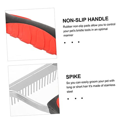 Horse Fur Rake with Ergonomic Non Slip Handle Durable Rubber and Metal Horse Shedding Comb for Hair Removal and Skin Friendly Grooming of Domestic Animals