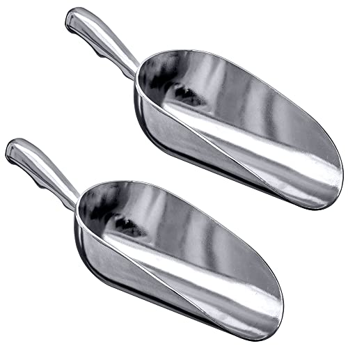 Amazing Abby - Elsa - 24-Ounce Aluminum Ice Scoops (Set of 2), Cast Aluminum Utility Scoops, Food-Grade, Good for Home and Commercial Use, NOT Dishwasher-Safe, Hand-Wash Recommended