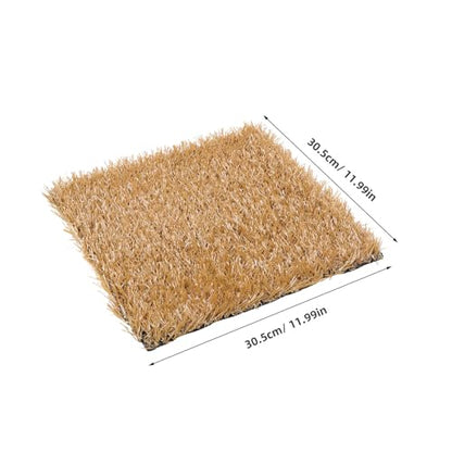 Levemolo 6pcs Chicken Coop Nesting Pads - Washable Grass Carpet Nest Mat for Laying Hens - Artificial Turf Bedding for Poultry House and Chicken Box Liners 12x11.8 Inch - color: Light Brown