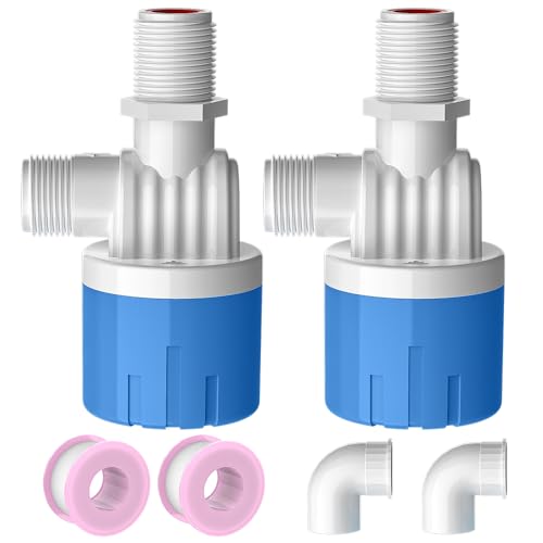2 Pack 3/4 Float Valve for Water Tank,Aquapulse Water Float Automatic Water Level Control Aqua Pluse Trough Blue Plastic Float Valve Switch for Pool,Pond,Livestock(Top inner) - size: 3/4" top inner