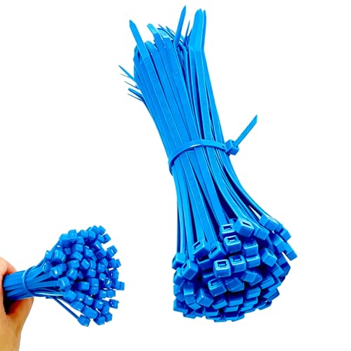 Zip Ties, 100pcs Blue Zip Ties 8 Inch, Plastic Ties Small Zipties Cable Tie Wraps, Multi-Purpose Cable Management Ties, Self-Locking Ziptie for Office and Home(Can bear 30lb) - color: Blue, size: 8" (100 Pack)
