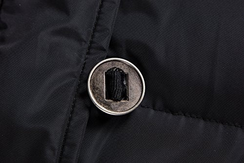 ELORA Women's Heavyweight Winter Parka | Mid-Length Vegan Down Puffer Coat with Cargo Pockets and Faux Fur Hood - color: Black, size: Large