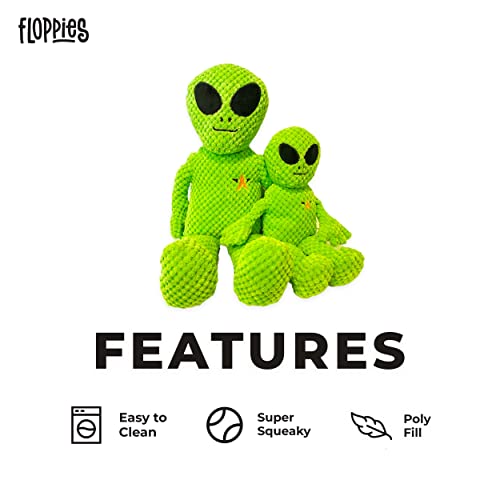 fabdog Floppies Plush Dog Toy - Cute & Durable Squeaky Dog Toys - Best Squeak Toy for Puppies and All Breeds | Ideal Pet Gift| Small Alien - color: Alien, size: Small