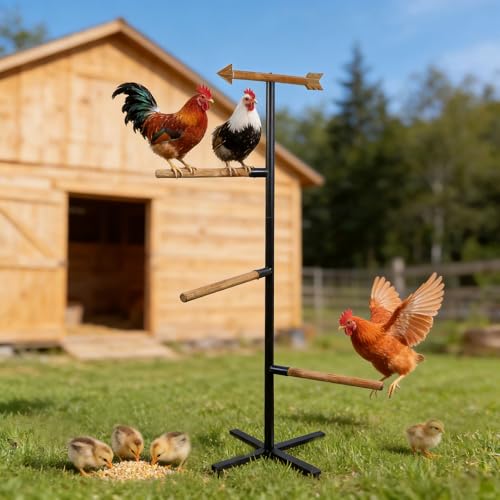 Yohsnor 58 Inch Chicken Perch - Sturdy and Stable Roosting Bars for Chickens, Multi-Functional Walk-in Run Toys, Safe, Durable Ideal for Poultry and Parrots