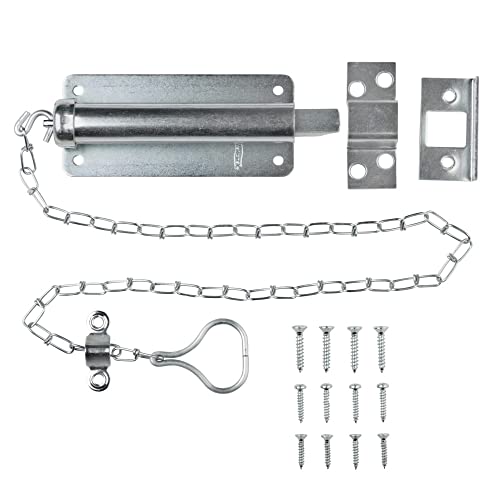National Hardware N150-771 V820 Chain Bolt 6 in Zinc Plated Door Security Lock Latch for in-Swinging Doors Cold Rolled Steel Construction Right or Left Hand Application