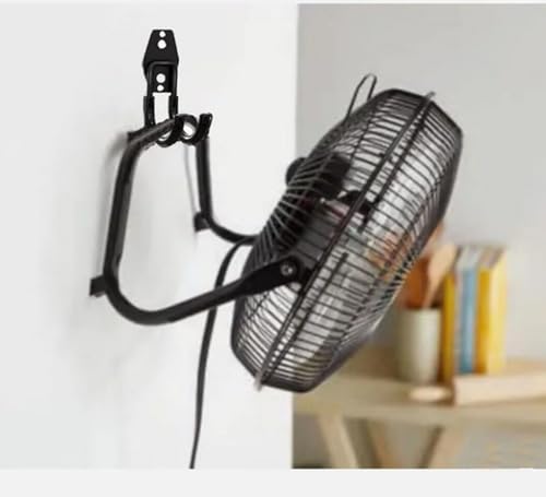 zoele Wall Mounting High Velocity Floor Fan Bracket, Wall Mount Industrial Grade Floor Fan Hook Hanger, Wall Fan Support Hook kit (Black-0) - color: Black-0