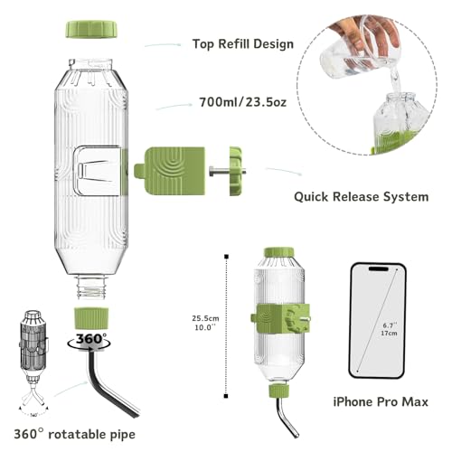 Pet Water Bottle[S24, 24oz], Hanging Dog Water Dispenser Kennel Plastic Drinker Kettle Feeder BPA Free Cage Crate Hutch Puppy Cat Rabbit (Guniea Pigs-Small Bunnies-Chinchillas) - size: 24oz (Guniea Pigs-Small Bunnies-Chinchillas)
