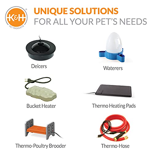 K&H Pet Products Bucket Heater, Ultimate Pail & Water Submersible Deicer (No Float), Animal Bucket Heater for Goats, Horses, Cattle, Chickens and Livestock Deicer - Red 250W (Pack of 6) - size: 250 Watts (Pack of 6)