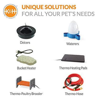 K&H Pet Products Bucket Heater, Ultimate Pail & Water Submersible Deicer (No Float), Animal Bucket Heater for Goats, Horses, Cattle, Chickens and Livestock Deicer - Red 250W (Pack of 6) - size: 250 Watts (Pack of 6)