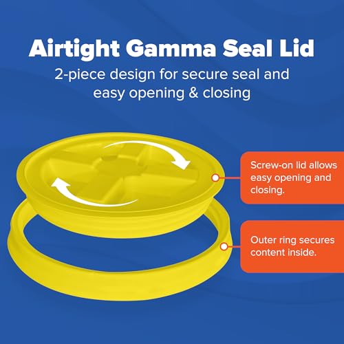 ePackageSupply 5 Gallon Bucket - Food Grade Bucket with Airtight Gamma Seal Screw-On Lid, BPA-Free, Heavy-Duty 90 Mil HDPE Plastic, Bulk Storage, Durable Container, Made in USA, Black/Yellow, 6 Packs - color: Black/Yellow, size: 6 Packs