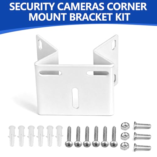 Security Camera Mount Kit, Corner Mount Bracket for Security Cameras, CCTV Surveillance Camera Holder Adapter Compatible with Eufy, Reolink, Tapo and AOSU PTZ Cameras, White (4 Pack) - size: 4 Pack