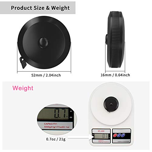 DiCUNO 60-Inch 1.5 Meter Soft and Retractable Measuring Tape,Pocket,Body Tailor Sewing Craft Cloth Dieting Tape Measure (3 Pcs of Black) - color: Black*3pcs