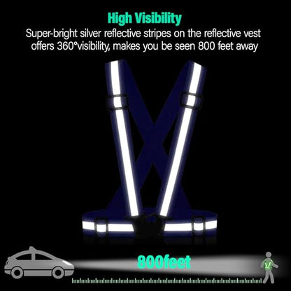Reflective Vest Running Gear, 2Pack High Visible Safety VES for Cycling Jogging Running Walking, Adjustable for Men Women - color: 2 x Blue