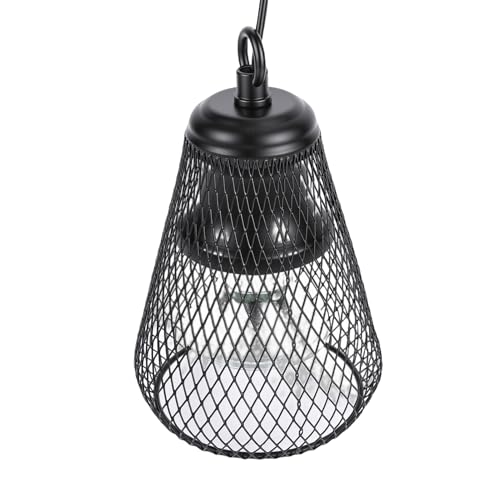 GLOGLOW Reptile Heat Lamp Guard, Heat Lamps with Dimming Switch and Chew Resistance Springs for Reptile Terrarium Up to 100W Bulbs Lamp Guard, Cover (US Plug)