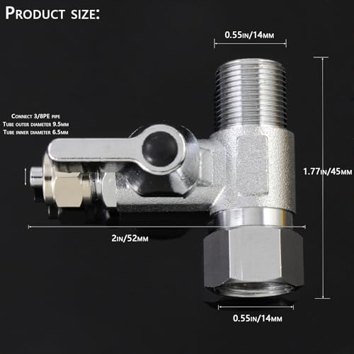Brass 3/8" Comp x 3/8" OD Angle Stop Adapter | Feed water adapter for reverse osmosis filters, coffee brewers & ice makers. - style: M3/8 * F3/8 to 3/8 Tube